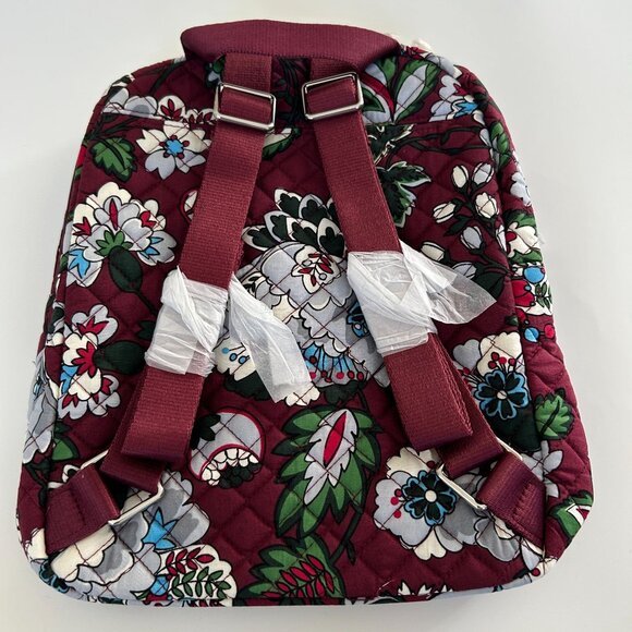 NWT Vera Bradley Iconic Leighton Backpack In Bordeaux Blooms NEW - Picture 2 of 11